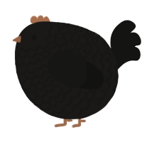 A sable and black chicken with a lace pattern