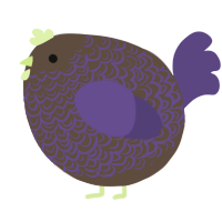 A bark and overcast chicken with a double-lace pattern