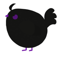 A black chicken with a speckle pattern