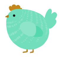 A mint chicken with a bar pattern