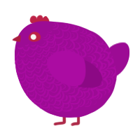 A plum chicken with a double-lace pattern