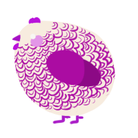 A cream and plum chicken with a double-lace pattern