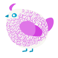 A white and orchid chicken with a double-lace pattern