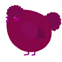 A maroon and wine chicken with a lace pattern