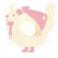A cream chicken with a neck-speckle pattern