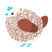 A white and russet chicken with a double-lace pattern