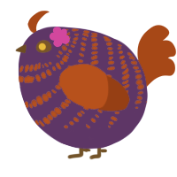 A overcast and russet chicken with a bar pattern