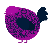 A plum and tumblr chicken with a double-lace pattern