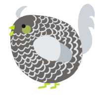 A grey and mist chicken with a lace pattern