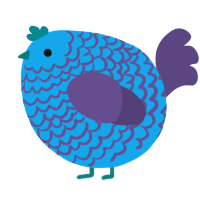 A sky and overcast chicken with a lace pattern