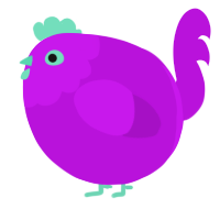 A amethyst chicken with a head pattern
