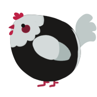 A sable and silver chicken with a head pattern