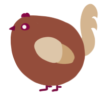 A russet and beige chicken