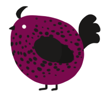 A wine and sable chicken with a speckle pattern