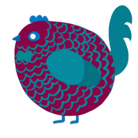 A maroon and sea chicken with a lace pattern