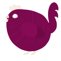A wine chicken with a bar pattern