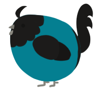 A sea and sable chicken with a head pattern