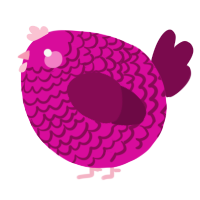 A fuchsia and wine chicken with a lace pattern