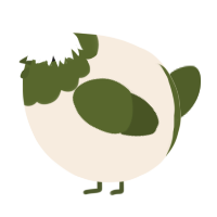 A cream and olive chicken with a head pattern