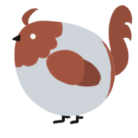 A mist and russet chicken with a head pattern