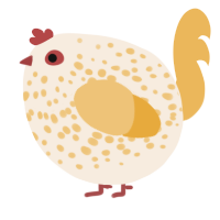 A cream and honey chicken with a speckle pattern