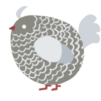A ash and mist chicken with a lace pattern