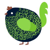 A tumblr and grass chicken with a double-lace pattern