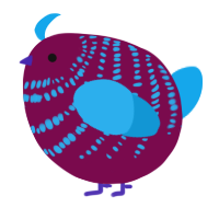 A wine and sky chicken with a bar pattern