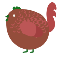 A russet and red chicken with a half-lace pattern