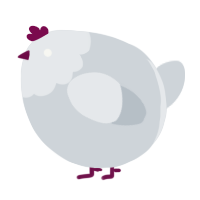 A mist chicken with a head pattern