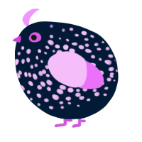 A tumblr and lavender chicken with a speckle pattern