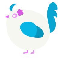 A white and cerulean chicken