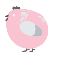 A rose and mist chicken with a neck-speckle pattern