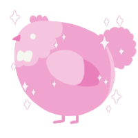 A pink chicken with a head pattern