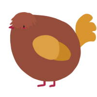 A russet and orange chicken