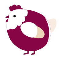 A maroon and cream chicken with a head pattern