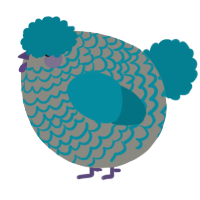 A ash and sea chicken with a lace pattern