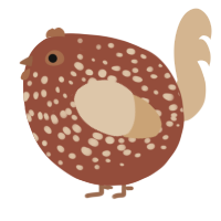 A russet and beige chicken with a speckle pattern