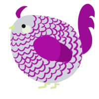A mist and plum chicken with a lace pattern