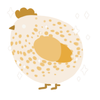 A cream and honey chicken with a speckle pattern