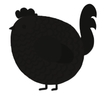 A sable and black chicken with a lace pattern