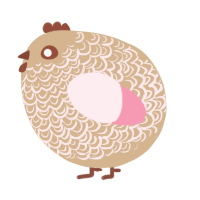 A beige and rose chicken with a double-lace pattern