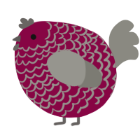 A maroon and ash chicken with a lace pattern