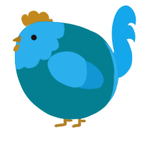 A sea and sky chicken with a head pattern