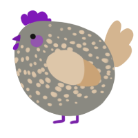 A ash and beige chicken with a speckle pattern