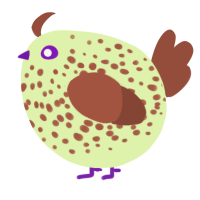 A apple and russet chicken with a speckle pattern