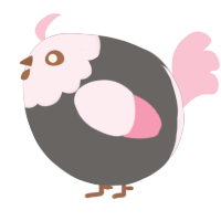 A grey and rose chicken with a head pattern