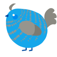 A sky and ash chicken with a bar pattern