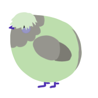 A gluppy and ash chicken with a head pattern