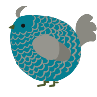 A sea and ash chicken with a lace pattern